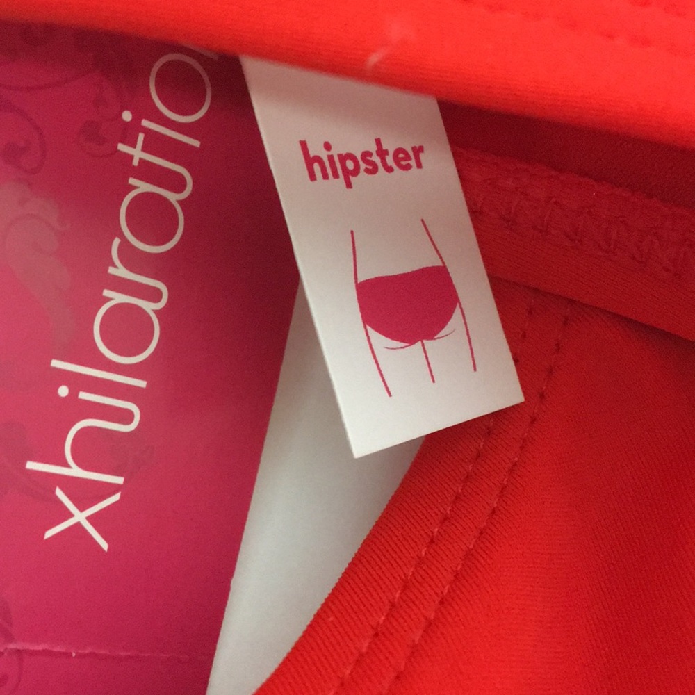 Xhilaration Solid Red Hipster Bikini Bottoms L - Picture 6 of 10